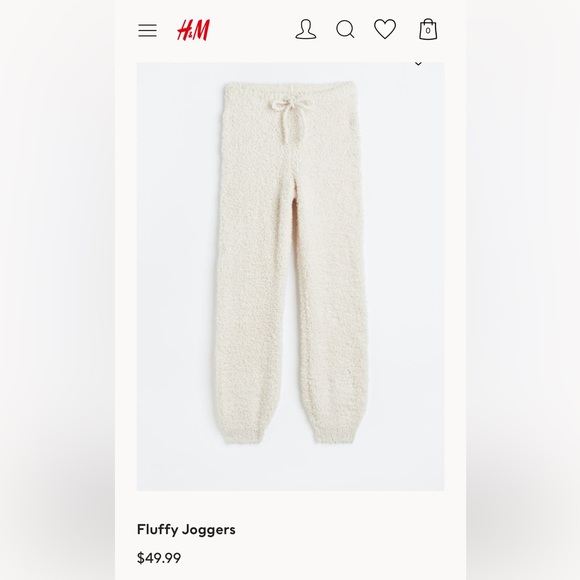 White Fluffy Jogger Set - Picture 2 of 3